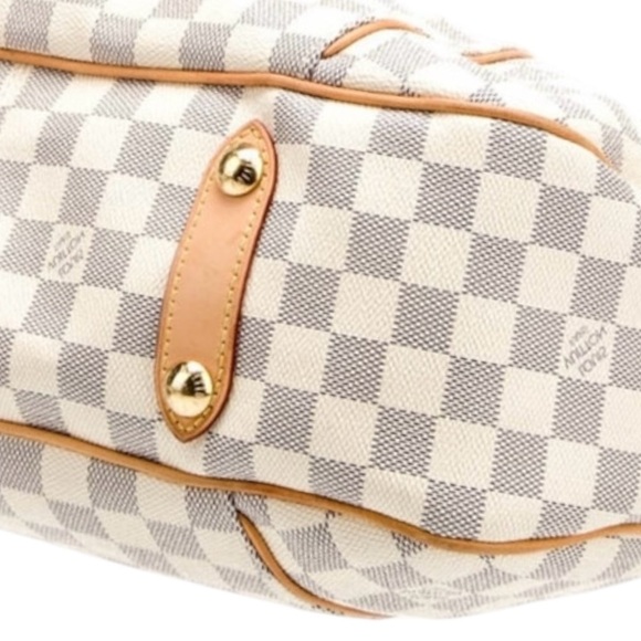 Louis Vuitton Galliera PM Damier Azur Hobo Shoulder Bag Leather Trim Authentic - Picture 5 of 7